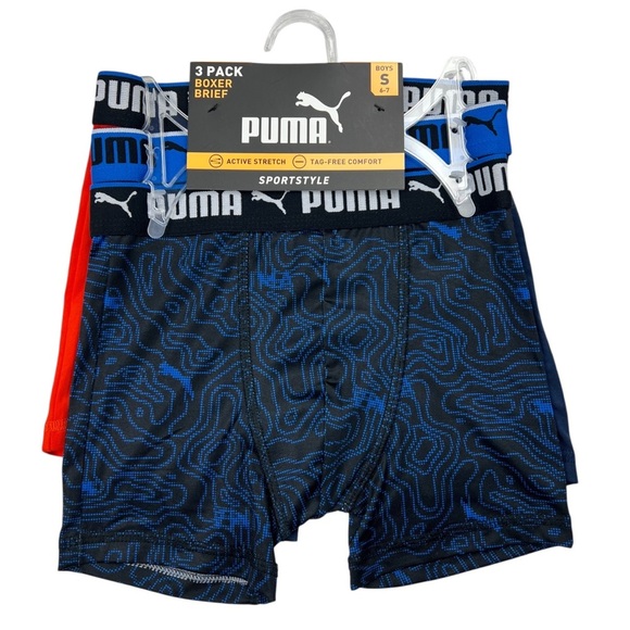 Puma Boys Boxer Brief Active Sportstyle Underwear 3-pack Size S - Picture 1 of 3